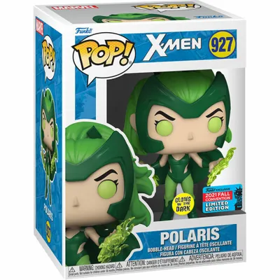 A Funko Pop! X-Men 927 Polaris bobble-head figure in its original packaging.
