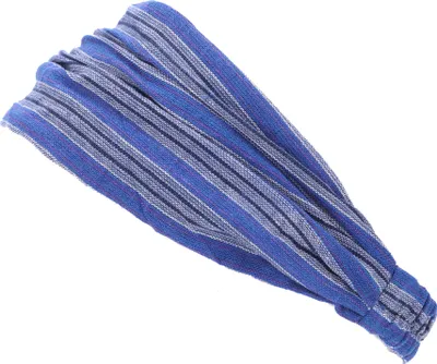 Produktbild von Haarband, Kopfband, Gestreifte Bandana Kopfbedeckung - Blau, Uni, Baumwolle, Stirnbänder