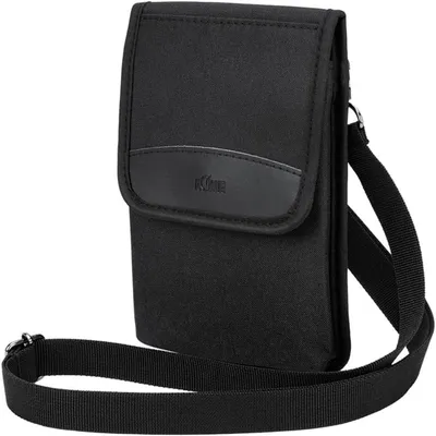 Image de Poche de ceinture pour téléphone portable avec bandoulière, noire