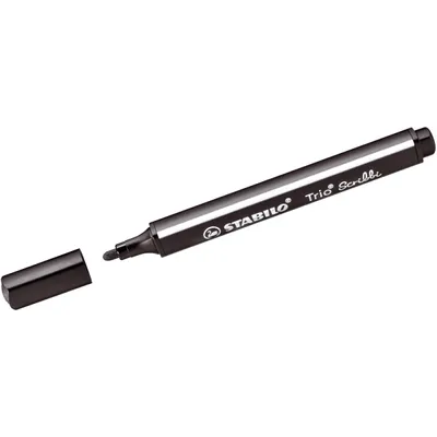 Image de Stylo feutre triangulaire à ressort - STABILO Trio Scribbi - Stylo simple - noir