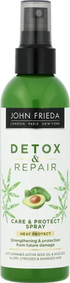 Imagen del producto de JOHN FRIEDA Detox & Repair, Laca para el cabello, para mujeres, cabello seco, 100 ml, reparación, brillo, suavizante, Aqua, Glycerin, Amodimethicone, Panthenol, Dipropylene Glycol, Propylene Glycol, Aceite de oliva PEG-7...