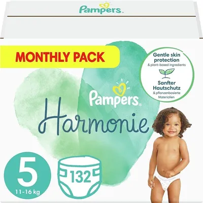 Produktbild von PAMPERS Harmonie Windeln, Einweg, Größe 5 (11-16 kg), 132 Stück - MONATSVORRAT
