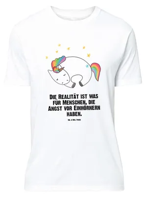 Produktbild von Mr. & Mrs. Panda Größe M T-Shirt Einhorn Nacht - Weiß - Geschenk, Traum, Shirt, Tshirt, mit Spruch, Unicorn, Menschen, Einhörner, Herren