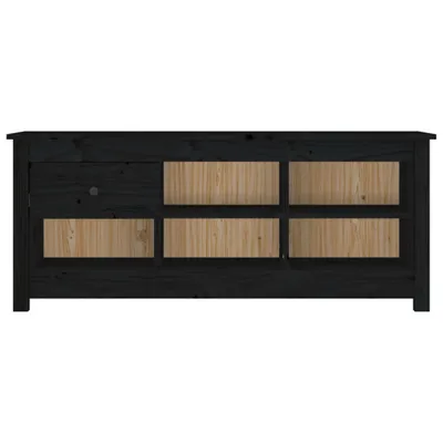 Produktbild von vidaXL Schuhschrank Schwarz 110x38x45,5 cm Massivholz Kiefer