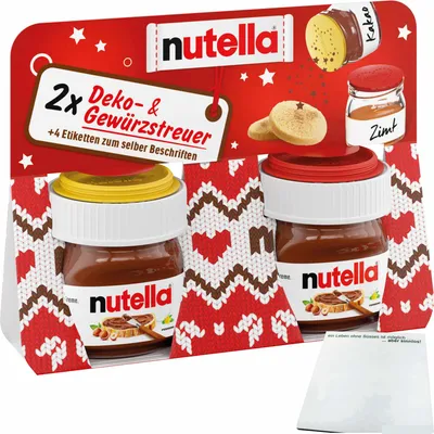 Produktbild von nutella Gewürzstreuer mit 4 Etiketten (2x30g Glas) + usy Block