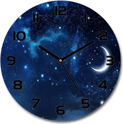 Produktbild von Wanduhr aus Glas 30fi Glasbild Glasuhr Gehärtetes Glas - schwarze-zeiger - Starry sky