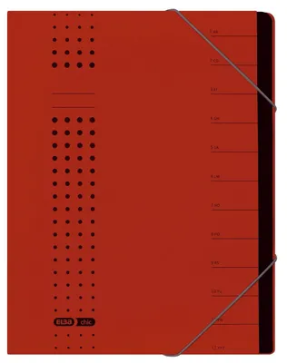 Produktbild von ELBA Ordnungsmappe chic 400001993 DIN A4 12Fächer Karton rot