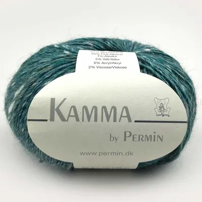 Zdjęcie produktu dla Kamma by Permin – elegancka przędza z wełny, alpaki, jedwabiu i efektem tweedu (27 – zielony butelkowy)