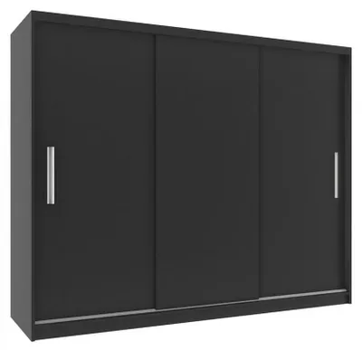 Obrázek produktu pro Šatní skříň s posuvnými dveřmi TIMPAS 235x218 cm BÍLÁ/ČERNÁ