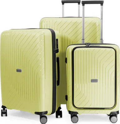 Produktbild von HAUPTSTADTKOFFER TXL 3er Kofferset leichte robuste Reise-Trolleys Laptop-Fach Koffer auf Rollen Gepäck-Set Reisekoffer lightweight Travel Bags,,Lime