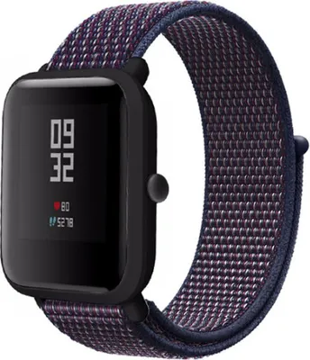 Produktbild von Strap-it Xiaomi Amazfit Bip Armband Nylon (Lila-Blau)