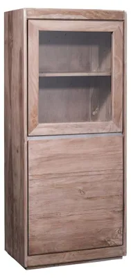 Immagine prodotto di MASSIVMOEBEL24 | vetrina in legno di Sheesham / palissandro 63x40x147 smoked oak laccato SYDNEY #205
