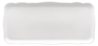 Porzellan-Tortenplatte rechteckig 33x15,5 cm weiß