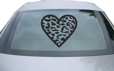Produktbild von Indigos UG - Aufkleber Heckscheibe & Motorklappe DE2254 - schwarz - 600x549 mm - Leopard - Auto Scheiben Fenster Heckklappe Tuning Racing JDM - Die cut