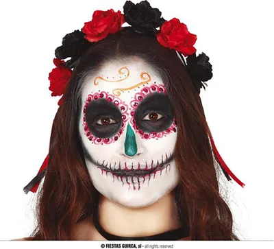 Immagine prodotto di Diadema di fiori rosso/nero