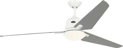 Zdjęcie produktu dla Energooszczędny wentylator sufitowy z oświetleniem i pilotem Eco Aviatos 162 cm Biały / Srebrnoszary