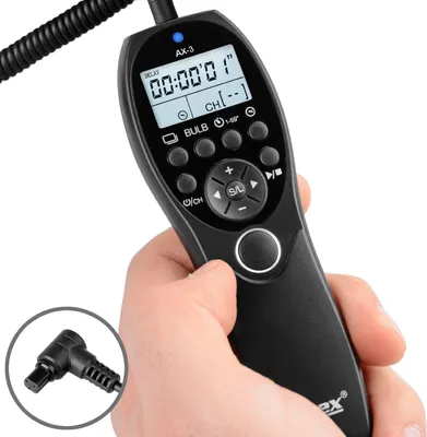Produktbild von ayex Timer-Fernauslöser AX-3 Kompatibel mit Canon N3 EOS R5 7D 7DII 6D 6D Mark II 50D 5DII 5DIII 5D Low/High Speed Serienbilder Langzeitbelichtung Bulb sowie zeitgesteuertes Auslösen