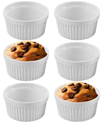 Obrázok produktu pre Orion | Formičky na suflé sada 6 ks - 150 ml - Ø 9 cm - Porcelán - Biele - Vhodné do umývačky