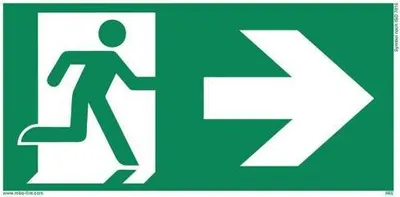 Produktbild von Aufkleber Fluchtweg Notausgang Pfeil rechts Folie, selbstklebend - ASR A1.3