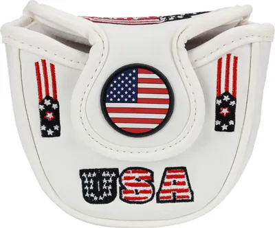 Immagine prodotto di INF Copri Putter da Golf a Semi-Cerchio in Finto cuoio Premium - Protezione Bianco