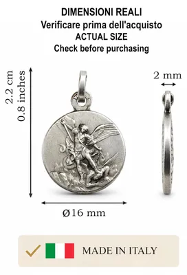 Imagen del producto de Medalla de plata de ley 925, representación de la santa patrona de la policía, colgante