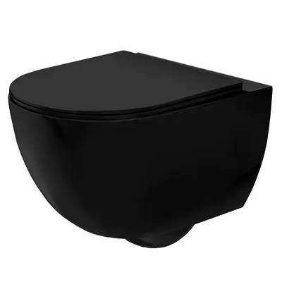 Produktbild von Wc Schüssel Randlos Carlo Mini Flat Black Mat Black