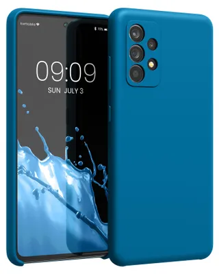 Produktbild von kwmobile Handyhülle für Samsung Galaxy A52 / A52 5G / A52s 5G Hülle - Case Silikon - Kabelloses Laden - Schutzhülle Cover in Blue Reef