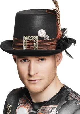Produktbild von Gefiederter Steampunk Hut Hutgröße: M