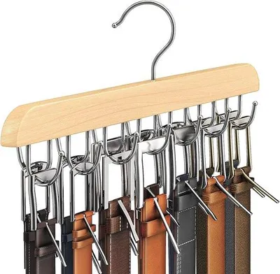 Productafbeelding van Houten Riemhanger voor Kast met 14 Haken - Riemorganizer en Kastaccessoires