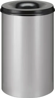 Immagine prodotto di V-Part - Feuerlöschender Papierkorb 110 Liter - Steel - Aluminium Grau, Schwarz