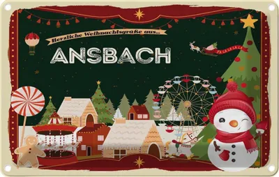 Produktbild von vianmo Blechschild 12x18 cm Weihnachten aus ANSBACH