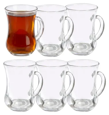 Produktbild von Turkische Teeglaser - 6x Stuck - Glas - 150 ml - Tee / Kaffee - Glaser