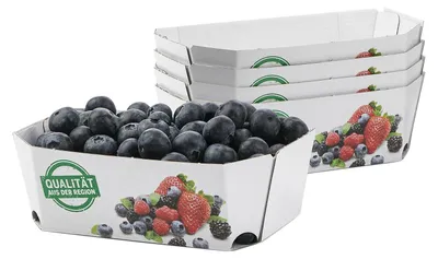 Produktbild von 875x Beerenschalen aus Pappe 129x75x47mm mit Neutraldruck für 250 gr. 650 Stk.