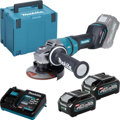Zdjęcie produktu dla Makita GA050GM201 Akumulatorowa szlifierka kątowa Ø 125 mm 40 V maks. / 2x akumulator 4,0 Ah + ładowarka w MAKPAC