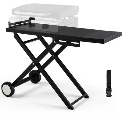Immagine prodotto di Carrello pieghevole per barbecue T83, con 2 rotelle, 102 x 39 cm, nero