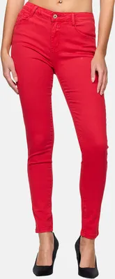 Produktbild von Elara Damen Stretch Hose Skinny Jeans Elastisch G09-21 Rot-48