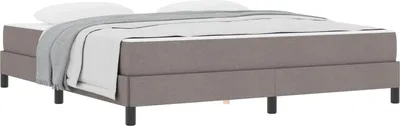 Image de Lit à ressorts avec matelas Taupe 180 x 200 cm tissu
