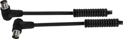 Immagine prodotto di Cavo antenna TV connettore maschio-femmina angolato NERO, 1,5 m