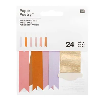 Produktbild von 24 Wimpel-Etiketten - Rosa
