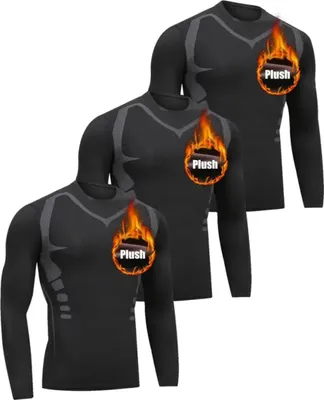 Produktbild von INF Herren Thermo-Unterwäsche Set mit Plüschfutter für Winter & Outdoor, 3-teilig L