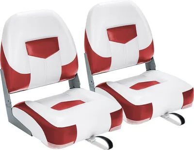 Produktbild von GOPLUS 2er Set Bootssitz, Bootsstuhl mit Klappbarer Rückenlehne, Hochelastischer Schaumstoff, PVC, PP, Wetterfest, Langlebig und Wasserdicht, UV- Beständig, Anglerstuhl für Yachten & Boote