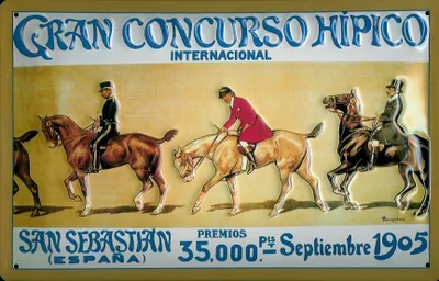 Produktbild von Blechschild Nostalgieschild Gran Concorso Hipico Reiten San Sebastian
