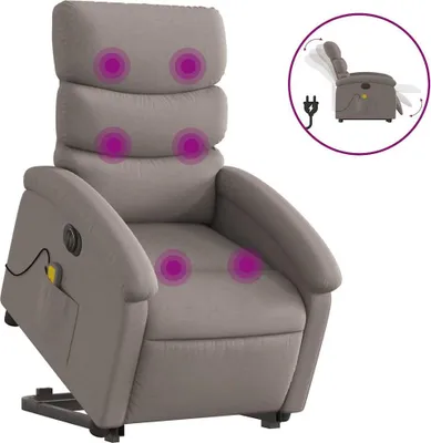 Obrázok produktu pre vidaXL Elektrické masážne kreslo so stojacou pomôckou Taupe fabric