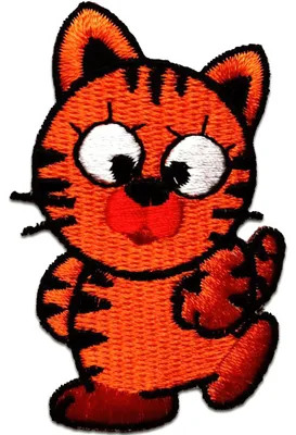 Produktbild von Katze Tier - Aufnäher, Bügelbild, Aufbügler, Applikationen, Patches, Flicken, Zum Aufbügeln, Größe: 4,2 x 7 cm