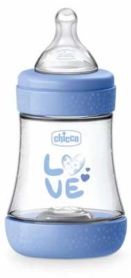 Immagine prodotto di Biberon Chicco PERFECT 5 anti-coliche da 150 ml, biberon a flusso lento per bambini a partire da 0 mesi con tettarella morbida in silicone, biberon biofunzionale da 150 ml con sistema Intui-flow