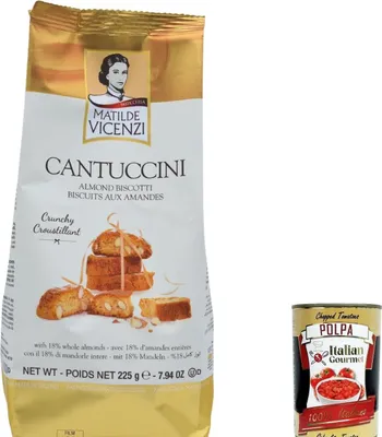 Produktbild von 3x Matilde Vicenzi Cantuccini Mandel Biscotti, zeitlose klassische italienische authentische Bissgröße-Kekse mit echten ganzen Mandeln 225G
