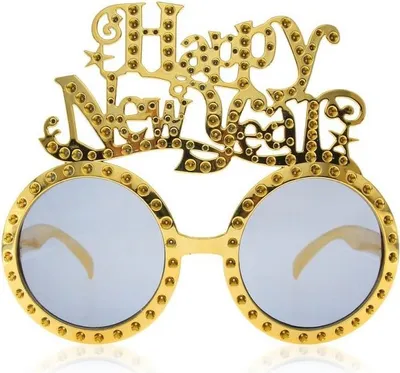 Produktbild von Diamantbrille HAPPY NEW YEAR Silvester Gold