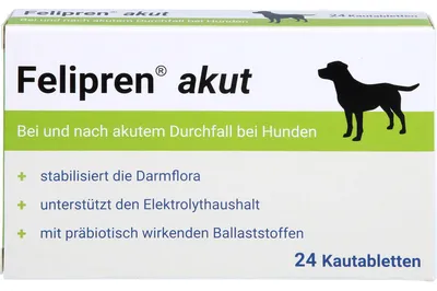 Produktbild von Felipren akut Kautabletten bei und nach akutem Durchfall von Hunden, 24 St. Tabletten