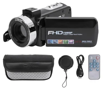 Image de Caméscope avec caméra vidéo, écran TFT rotatif de 3 pouces, 1080p, 30 MP, zoom numérique 18x et éclairage d'appoint, USB, idéal pour les voyages et les mariages
