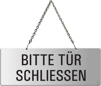 Produktbild von Hängeschild l Bitte Tür schliessen l einseitig l 175x65 mm